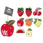 Прикраса ялинкова Koopman Фрукт з бісерною вишивкою 10см