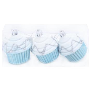 Blue Cakes Christmas Tree Decorations Set 5*7cm 3pcs - buy, prices for - photo 1