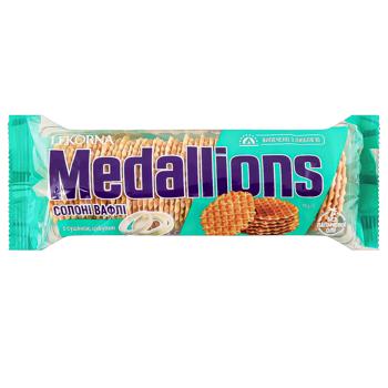 Lekorna Medallions Salted Wafers with Dried Onions 90g - buy, prices for Ideal - photo 1