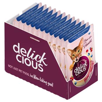 Delickcious Flakes Wet Food with Duck and Wild Berries for Cats 80g - buy, prices for Ideal - photo 2