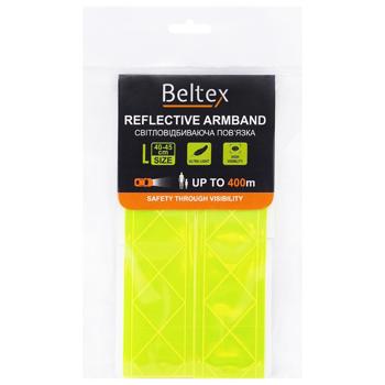 Светоотражающая повязка Beltex зеленая L 40-45см - купить, цены на Идеал - фото 1