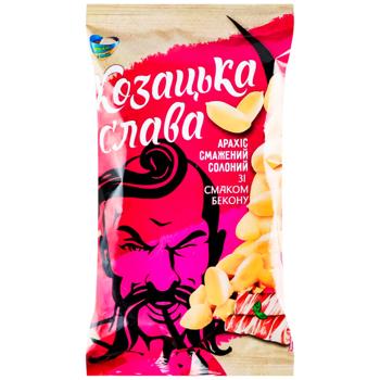 Арахис Казацкая Слава жареный соленый со вкусом бекона 110г - купить, цены на Чудо Маркет - фото 1