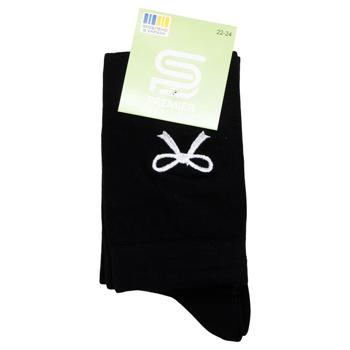 Гольфы Premier Socks подростковые с вышитым бантиком р.22-24 черный - купить, цены на ЕКО Маркет - фото 1