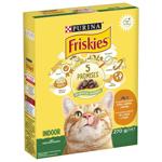 Корм сухой Friskies Indoor с курицей, индейкой и овощами для домашних кошек 270г