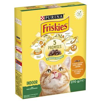 Корм сухой Friskies Indoor с курицей, индейкой и овощами для домашних кошек 270г - купить, цены на Идеал - фото 1