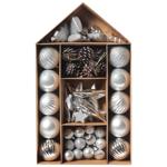 Набор елочных украшений Actuel серебряный 3-8см 50шт