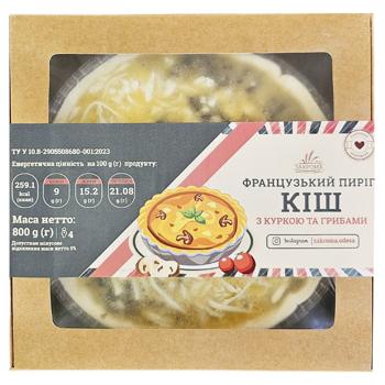 Кіш Закрома з куркою та грибами 800г - купити, ціни на КОСМОС - фото 1