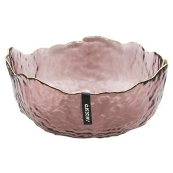 Ardesto Bell Pink Glass Salad Bowl 16.5cm - buy, prices for MegaMarket - photo 1