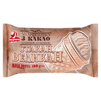 Морозиво Ласунка Стакан-великан з какао та вареною згущенкою 95г - купити, ціни на Grono - фото 1