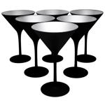 Набір келихів Stolzle Elements для коктейлю 6шт 240мл чорний/срібний