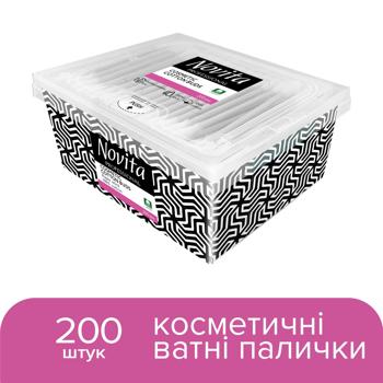 Палочки ватные Novita Professional косметические 200шт - купить, цены на КОСМОС - фото 2