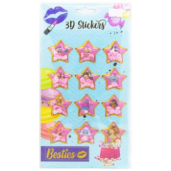 Набор для творчества Besties Звезда 3D наклейки с блестками 12шт - купить, цены на - фото 2