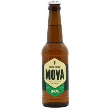 Пиво Mova IPA світле нефільтроване 4,8% 0,33л - купити, ціни на WINETIME - фото 1