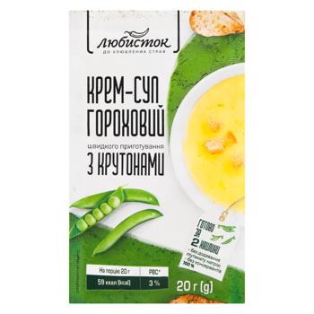 Liubystok Pea Cream Soup with Croutons 20g - buy, prices for - photo 1