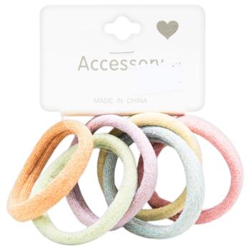 Резинки для волос Блестящие 6шт 3151-6 - купить, цены на КОСМОС - фото 2