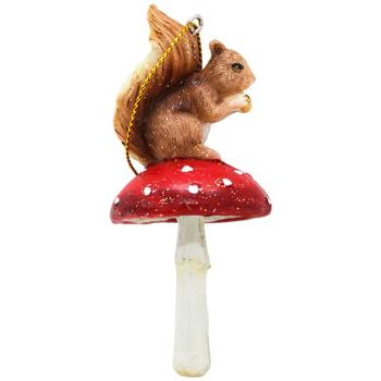 Bona Di Squirrel on Mushroom Decorative Pendant 4x4x9cm - buy, prices for WINETIME - photo 1