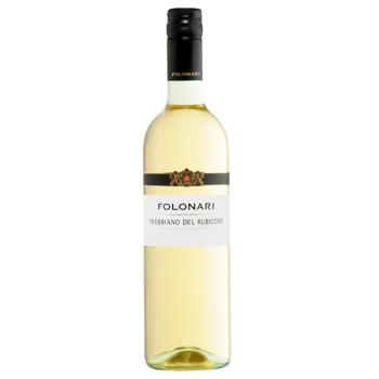 Вино Folonari Trebbiano del Rubicone белое сухое 11,5% 0,75л - купить, цены на ULTRAMARKET - фото 1