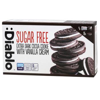 Diablo Sugar Free Extra Dark Cookie-Sandwich with Vanilla Cream 176g