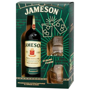 Виски Jameson 40% 0,7л + 2 бокала набор - купить, цены на Торба - фото 1