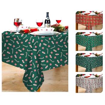 Excellent Houseware Christmas Motifs Flannel Tablecloth 130x180cm in assortment