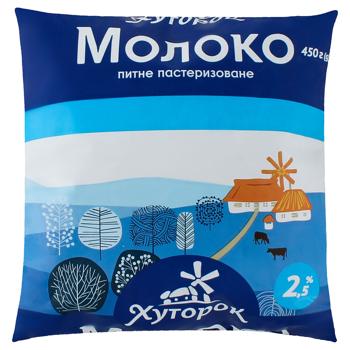Молоко Хуторок пастеризоване 2,6% 450г - купити, ціни на Чудо Маркет - фото 1