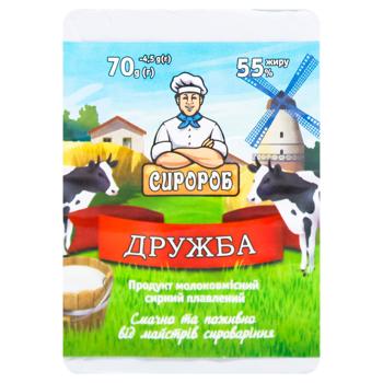 Syrorob Druzhba Milk-containing Processed Cheese Product 55% 70g - buy, prices for NOVUS - photo 2