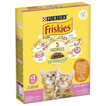 Корм сухой Friskies Junior с курицей, индейкой и овощами для котят 300г