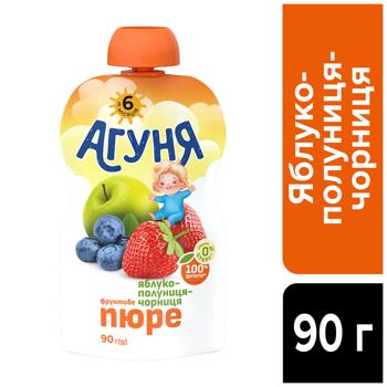 Пюре Агуня Яблуко-полуниця-чорниця 90г - купити, ціни на NOVUS - фото 2