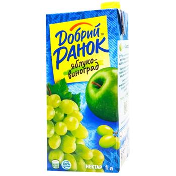 Dobryi Ranok Apple-Grape Nectar 1l - buy, prices for Supermarket "Kharkiv" - photo 1