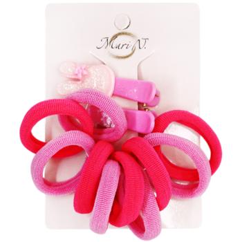 Набор детских заколок Mari N. с резинками 12шт в ассортименте - купить, цены на Auchan - фото 6