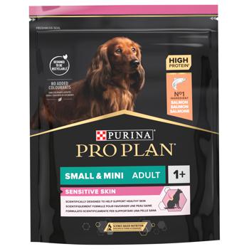 Корм сухий Purina Pro Plan з лососем для дорослих собак малих порід з чутливою шкірою 700г - купити, ціни на MasterZoo - фото 1