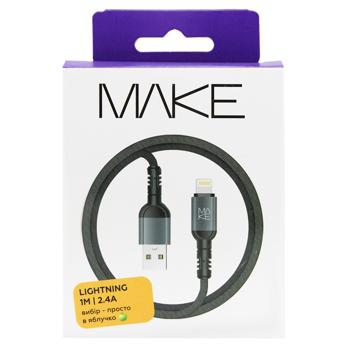 Кабель Make Lightning 2,4A 1м сірий - купити, ціни на - фото 2