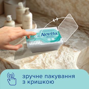 Палички ватні Novita Delicate у квадратній коробці 300шт - купити, ціни на - фото 4