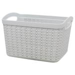 Ucsan Plastic Knit Rectangular Gray Metallic Basket 3.3l