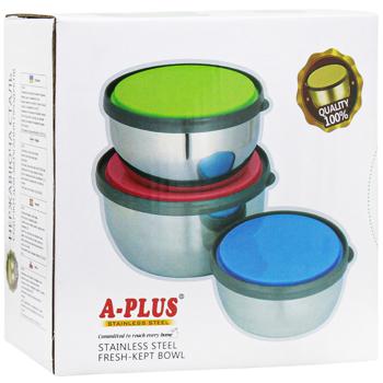 Набір судків A-plus нержавіюча сталь 12/14/16см 3шт - купити, ціни на Auchan - фото 4