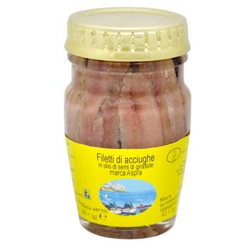 Aspra Anchovy Fillets in Sunflower Oil 80g