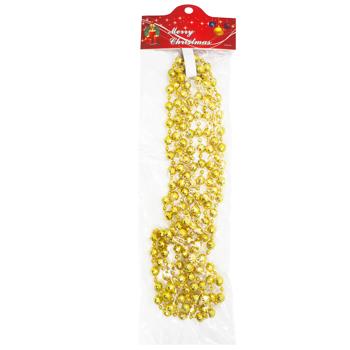 Ожерелье на елку золотое 10мм*2,7м
