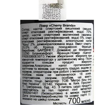 Bardinet Cherry Brandy Liquor 25% 0.7l - buy, prices for METRO - photo 4