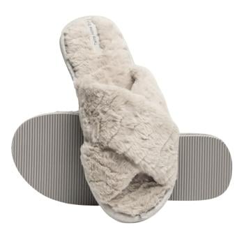 Тапочки домашние Twins Beige женские меховые перекрестки р.36-37 HS