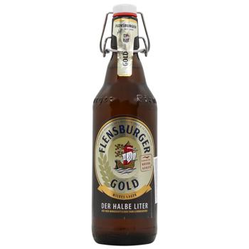 Flensburger Gold Beer 4.8% 0.5l - buy, prices for MegaMarket - photo 1
