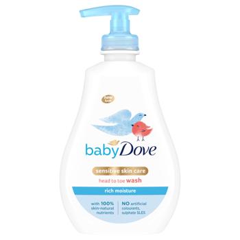 Гель для душу Dove Baby Інтенсивне зволоження від маківки до п'яточок 400мл - купити, ціни на Чудо Маркет - фото 1