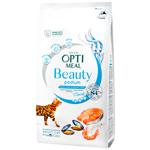 Optimeal Beauty Podium Dry Food with Seafood for Care of Hair and Teeth in Adult Cats 1.5kg