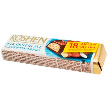 Батончик Roshen с кокосом и миндалем 38г - купить, цены на - фото 2