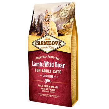 Carnilove Dry Food with Lamb and Wild Boar for Sterilized Cats 6kg