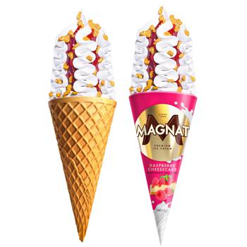 Magnat Raspberry Cheesecake Cone Ice Cream 140g - buy, prices for ULTRAMARKET - photo 2