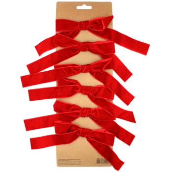 Набір оксамитових бантів Bona Di 6шт 13х17см червоний - купити, ціни на WINETIME - фото 1