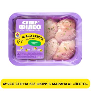 Super Fileo Chilled Chicken Thigh Meat without Skin in Pesto Marinade 600g - buy, prices for - photo 2