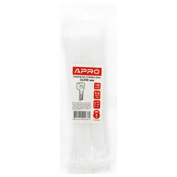 Apro White Cable Tie 3*250mm 100pcs - buy, prices for MegaMarket - photo 1