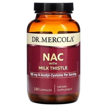 Dr. Mercola NAC N-Acetyl Cysteine with Milk Thistle 500mg 180 capsules