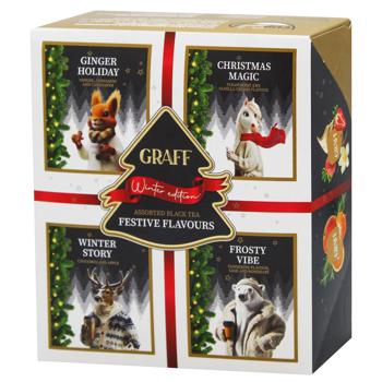 Набір чаю Graff Асорті новорічних смаків 57,6г 32шт